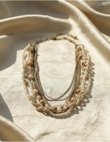 Collar Corto Simil Perlas Cadenas...
