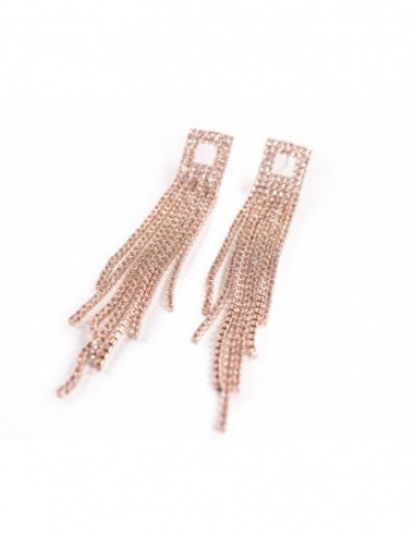 PAR DE AROS LLUVIA STRASS ROSE