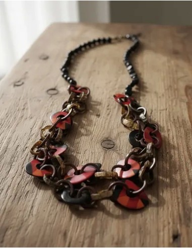 Collar Largo Cuentas Irregulares...