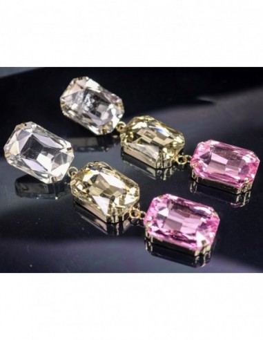 PENDIENTES RECTANGULOS CRISTALES