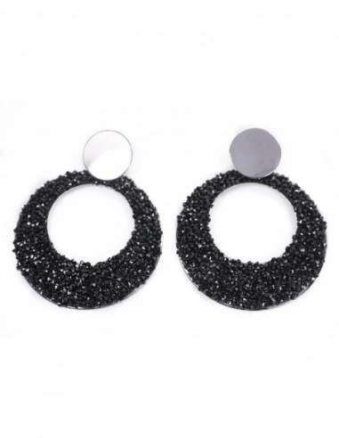 PAR DE AROS ARGOLLAS PASANTES STRASS