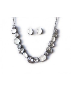 COLLAR PLATEADO PIEDRAS...
