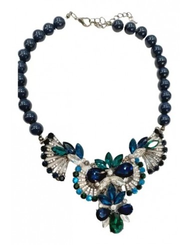 Collar Corto Alas Con Perlas Piedra...