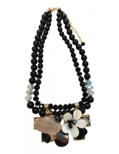 Collar Flor Piedras Grandes Importado...