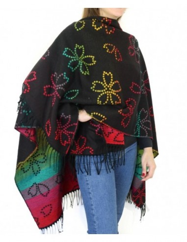 RUANA FRANCESA FLOREADA REVERSIBLE