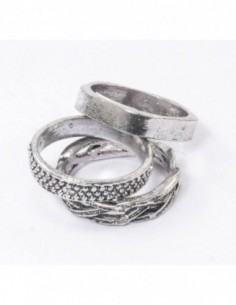 JUEGO DE 3 ANILLOS PLATEADOS