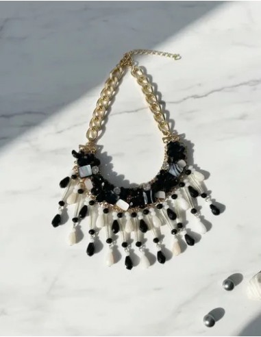 Collar Cadena Con Piedra Perlas...