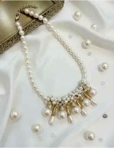 Collar De Simil Perlas Facetadas...