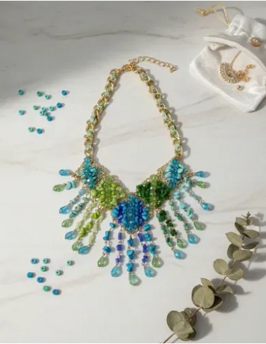 Collar Cadena De Piedras Colgantes...