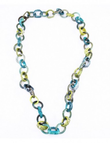 COLLAR ANILLOS VERDES RESINA