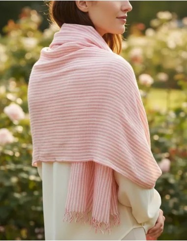 Chal Pashmina Italiana Ancho A Rayas...