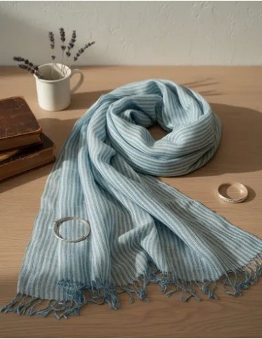 Chal Pashmina Italiana Ancho A Rayas...