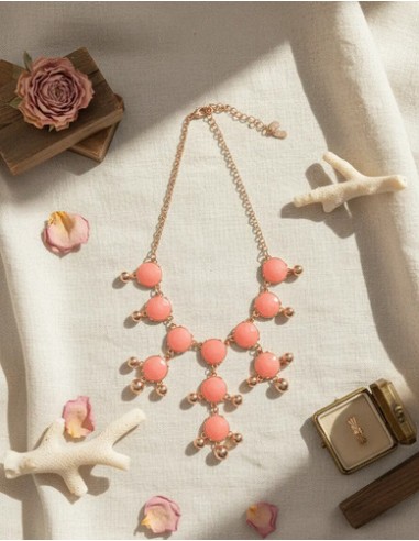 Collar De Metal Con Simil Perlas...