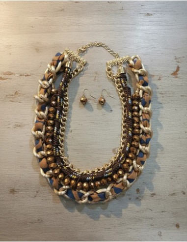 Conjunto Collar Cadena Grueso Aros C/...