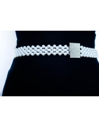 CINTO EXTENSIBLE PERLAS HEBILLA STRASS