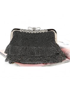 CLUTCH MALLA VOLADOS STRASS