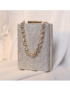 CLUCTH RECTANGULAR PLATEADO