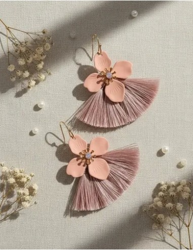 Aros Metal Flecos  Rosa