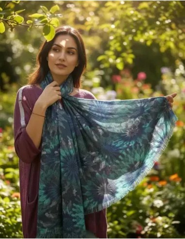 Pashmina Bufanda Floreada Italiana...