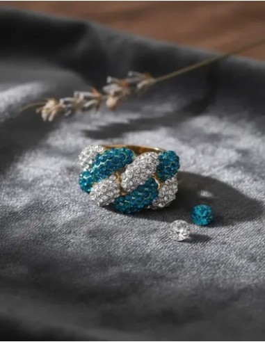 Anillo Entrelazado 2 Tonos Strass...