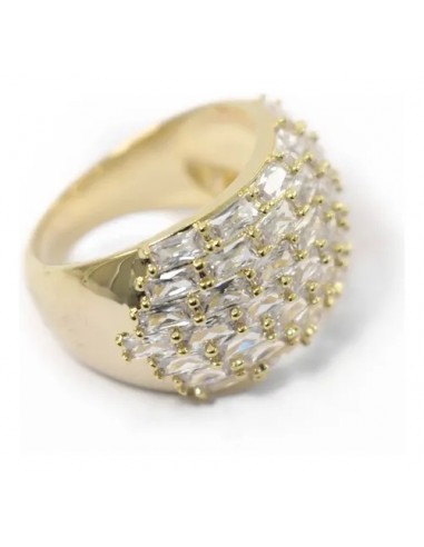 Anillo Cabullon Dorado Strass...