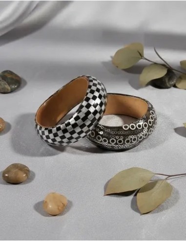 Pulsera Cuadros Plata Y Negro/pulsera...