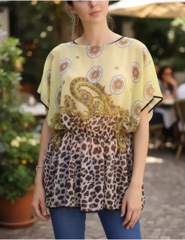 Blusa Estampada Atigrada Italianas...