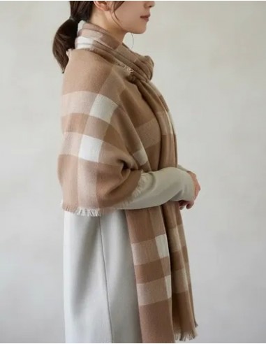 Pashmina Italiana A Cuadros Beige...