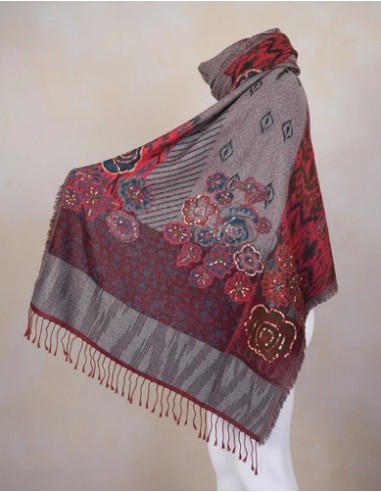 Pashmina Bufanda Floreada Bordada...