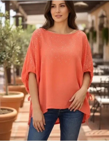 Blusa Amplias Lino Con Brillo...