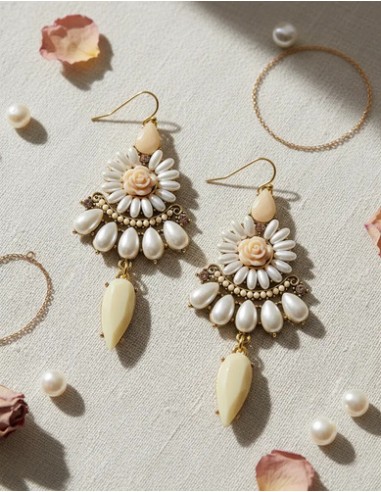 Par De Aros Colgantes Margaritas Con...