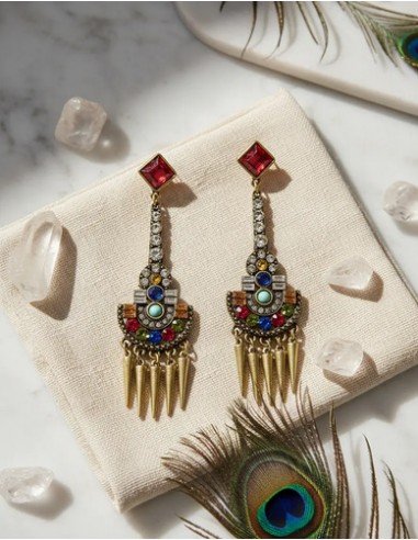 Par De Aros Colgantes Multicolor...