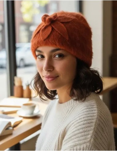 Gorro Lana Angora Con Flor Importados...