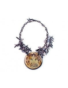 COLLAR CADENA NEGRA TIGRE...