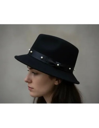 Sombrero Fedora Pura Lana Cinta Saten...