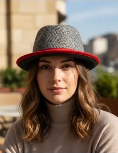 Sombrero Gris Fedora Pura Lana...