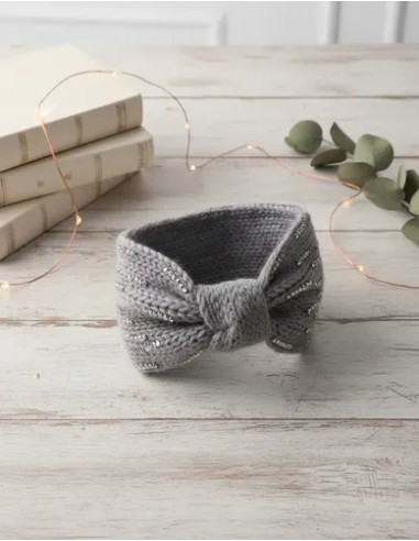 Vincha Tejida Gris Elastizada Con...