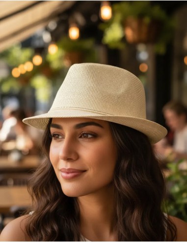 Sombrero Beige Fedora Importado...