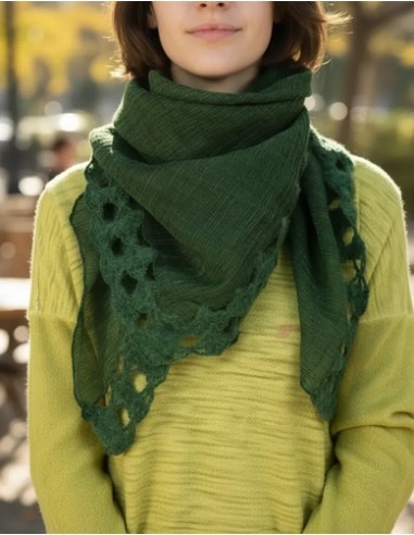 Pashmina Bufanda Con Borde Tejido...