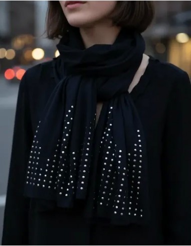 Pashmina Italiana Negra Tachitas...