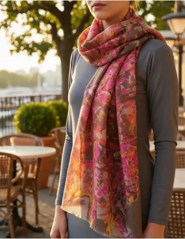 Pashmina Lana Marron Esfumada...