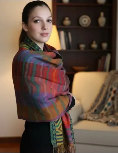 Pashmina Rayada Multicolor Reversible...