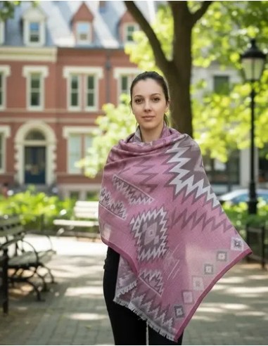 Pashmina Rombos Gris-rosa Importadas...