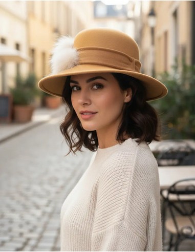 Sombrero Camel Fedora Pura Lana...