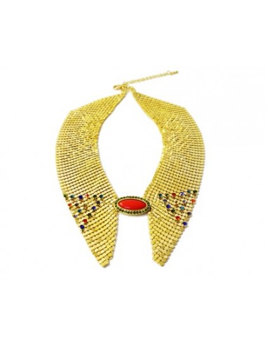 COLLAR MALLA MOÑO STRAS Y PIEDRA