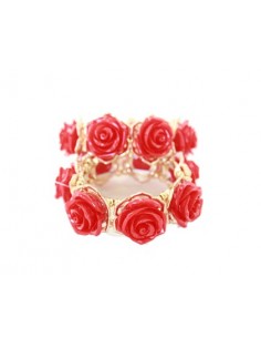 PULSERA DORADA CON ROSAS
