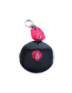 LLAVERO CON PIEDRA Y RESINA