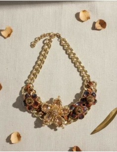 Collar Flor Con Piedras...