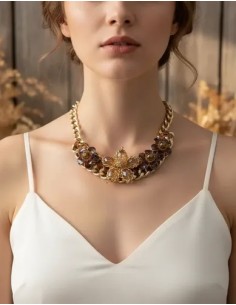 Collar Flor Con Piedras... 2