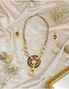 Conjunto Collar Aros Marron...
